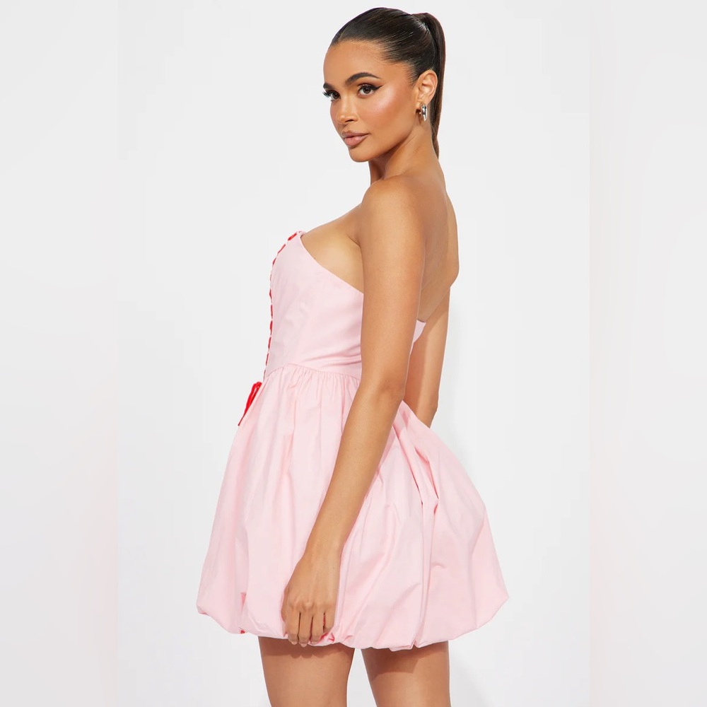 Fashion Nova - Coquette Dreams Bubble Mini Dress - Pink - Picture 2 of 7